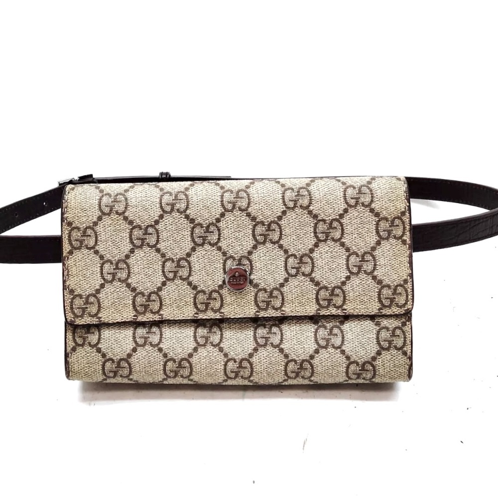 AUTH Gucci Monogram Waist Pouch Belt Bum Bag